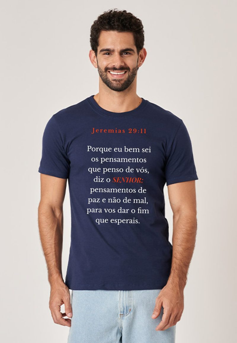 Jeremias 29:11 — Camiseta — Texto Branco