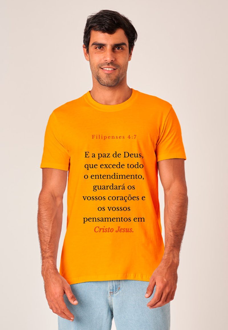 Filipenses 4:7 — Camiseta — Texto Preto