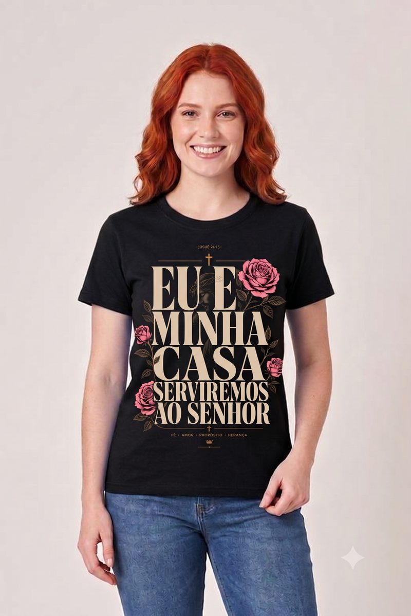 Josué 24:15 — Camiseta — Floral