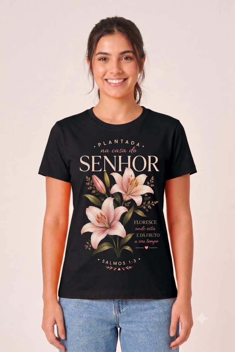 Salmos 1:3 — Camiseta — Floral